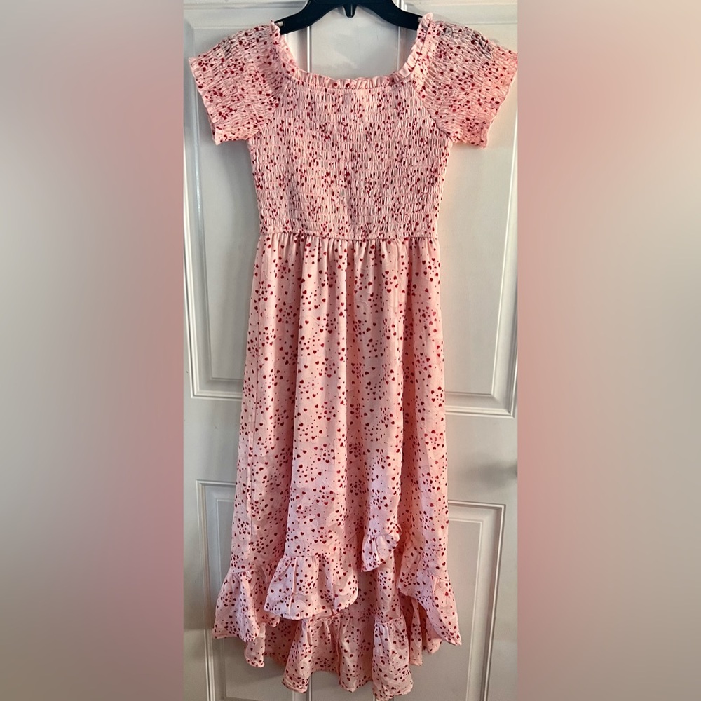 Frankie by Francesca’s Pink Small Heart Smocked Girls dress